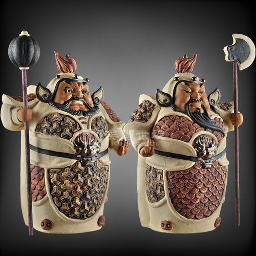 石灣陶瓷公仔大師工藝禮精品門客廳酒柜鎮宅招財裝飾品門神小擺件